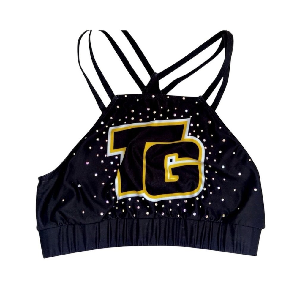 Rebel Varsity Top Gun "TG" Cheer Cheerleading Sports Bra, Medium